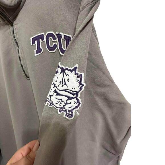 47 Brand TCU Horned Frog Quarter‎ Zip Pullover Shirt High Neck Sweater Size L - Picture 3 of 6